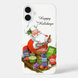 Coques iPhone 16 Plus Noël rétro vintage cuisson Santa