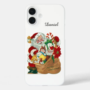 Coques iPhone 16 Plus Noël rétro vintage Père Noël 