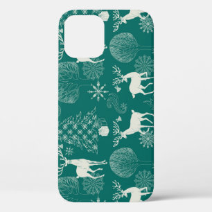Case-Mate iPhone Case Noël rouge festif, forêt d'hiver.
