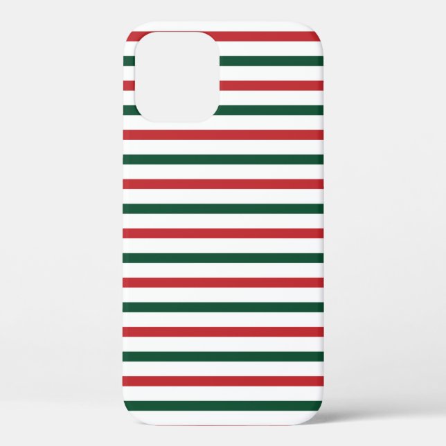 Coques Case-Mate iPhone Noël Rouge & Green Stripes Motif cadeau (Verso)