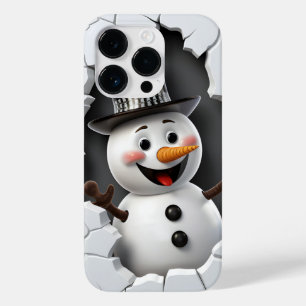 Coque Pour iPhone 14 Pro Noël Snowman 3D