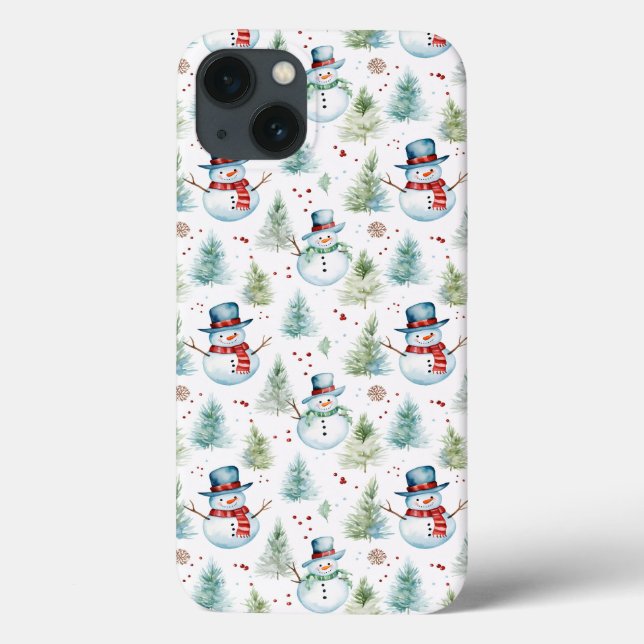 Coques Case-Mate iPhone Noël Snowmen sans fil Motif (Verso)