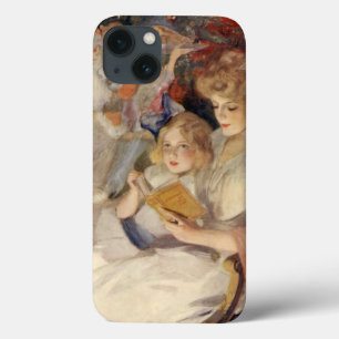 Etui iPhone Case-Mate Noël vintage, mère lisant un conte avant de dormir
