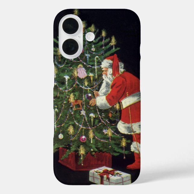 Coques Case-Mate iPhone Noël vintage, Père Noël avec présents (Verso)