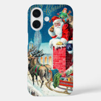 Noël Vintage Père Noël victorien sur Chimney