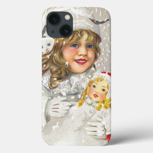 Case-Mate iPhone Case Noël vintage victorien Fille avec poupée dans la n