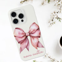 Nœud Rose Tendance Personnalisé Avec Nom Monogramm