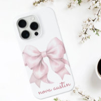 Nœud Rose Tendance Personnalisé Avec Nom Monogramm