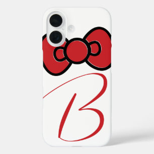 Coques iPhone 16 Nœud Rouge Mignon Fantaisiste