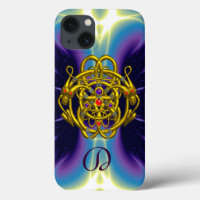 NOEUDS CELTIQUES D'OR AVEC MONOGRAMME DE DRAGONS D