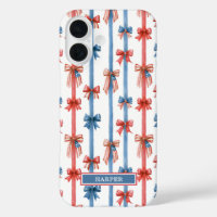 Nœuds et Rayures Patriotiques Monogrammés