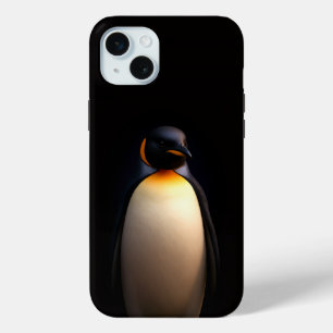 Coque iPhone 15 Mini Noir 4 Luxe, Empereur Penguin