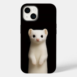 Coque Pour iPhone 14 Noir 4 Luxe iPhone 14 Mate, Hermine Élégante