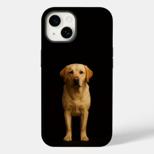 Coque Pour iPhone 14 Noir 4 Luxe iPhone 14 Mate, Labrador Minimaliste