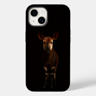 Coque Pour iPhone 14 Noir 4 Luxe iPhone 14 Mate, Okapi de la Forêt