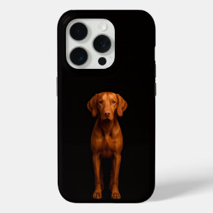 Coque iPhone 15 Pro Noir 4 Luxe iPhone 15 Pro Mate Agile Vizsla Chien