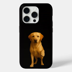 Coque iPhone 15 Pro Noir 4 Luxe iPhone 15 Pro Mate, Labrador tendre