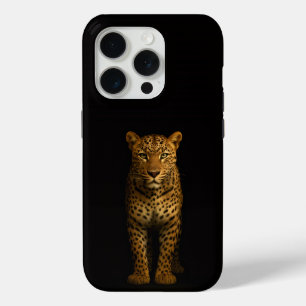 Coque iPhone 15 Pro Noir 4 Luxe iPhone 15 Pro Mate Majestueux Léopard