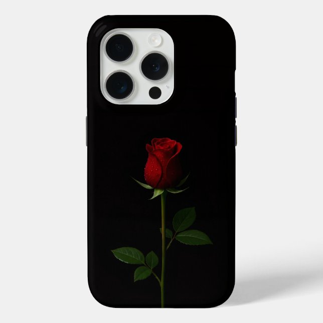 Coques Case-Mate iPhone Noir 4 Luxe iPhone 15 Pro Mate, Rose Rouge Velours (Verso)