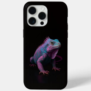 Coque iPhone 15 Pro Max Noir 4 Luxe iPhone 15 Pro Max, Iguane Rose