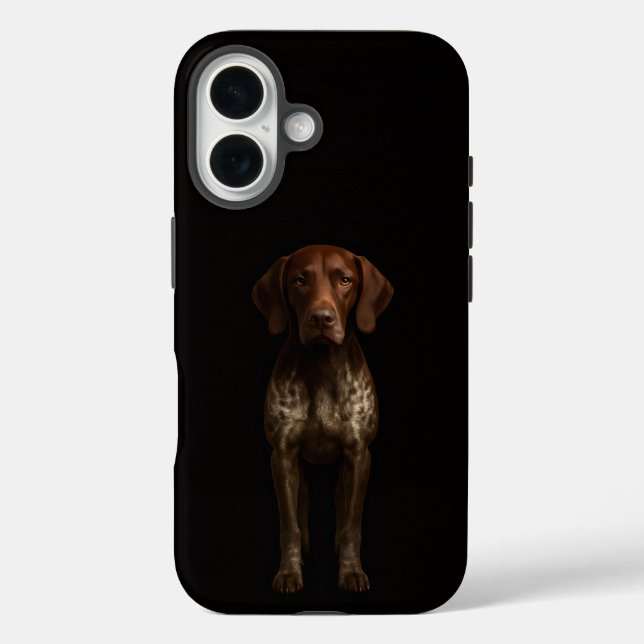 Coques Case-Mate iPhone Noir 4 Luxe iPhone 16 Mate, Pointer Allemand (Verso)