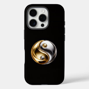 Coques iPhone 16 Pro Noir 4 Luxe iPhone 16 Pro, Harmonie Yin Yang