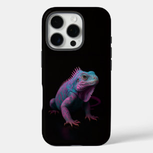 Coques iPhone 16 Pro Noir 4 Luxe iPhone 16 Pro, Iguane Rose
