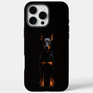 Coques iPhone 16 Pro Max Noir 4 Luxe iPhone 16 Pro Max, Doberman Gardien