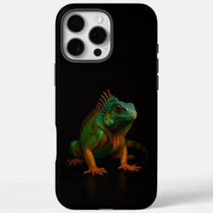 Coques iPhone 16 Pro Max Noir 4 Luxe iPhone 16 Pro Max, Iguane Vert