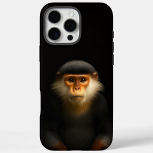 Coques iPhone 16 Pro Max Noir 4 Luxe iPhone 16 Pro Max, Langur Douc Rouge