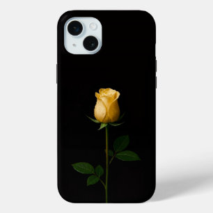Coque iPhone 15 Mini Noir 4 Luxe, Rose Jaune Ensoleillé iPhone 15 Plus