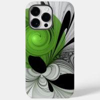 Noir Abstrait et blanc avec art fractal vert