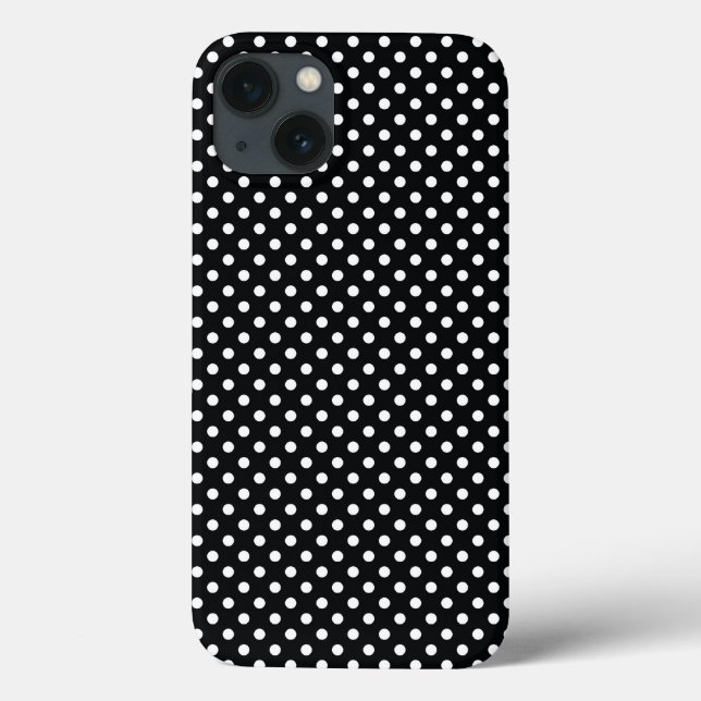Coques Case-Mate iPhone Noir avec pois blancs (Verso)