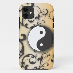 Coque Case-Mate Pour iPhone Noir avec Yin en bronze et Yang