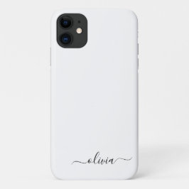 Case-Mate iPhone Case Noir Blanc Script Monogramme Nom Moderne