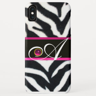 COQUE Case-Mate POUR iPhone NOIR BLANC ZEBRA FOUR FUCHSIA ROSE GEM MONOGRAM
