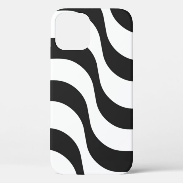 Coques Case-Mate iPhone noir + blanc zèbre rayure motif moderne (Verso)
