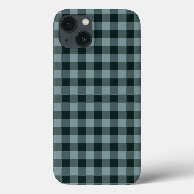 Coques Case-Mate iPhone Noir bleu À damiers En vichy Motif (Verso)