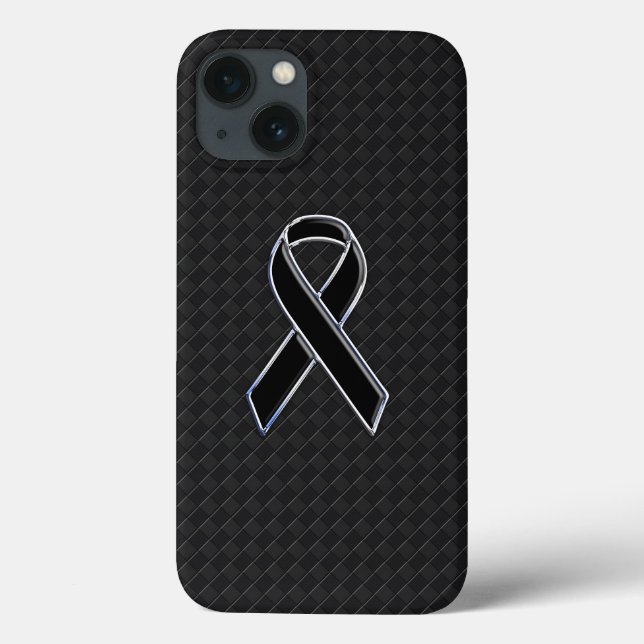 Coques Case-Mate iPhone Noir Classé Style Chrome Conception au ruban (Verso)