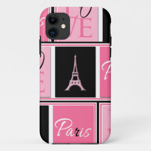 Etui iPhone Case-Mate Noir de rose d'amour de Tour Eiffel de Paris