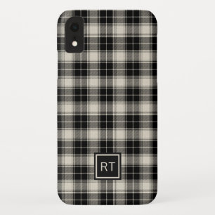 Case-Mate iPhone Case Noir et blanc cassé Plaid avec Monogram