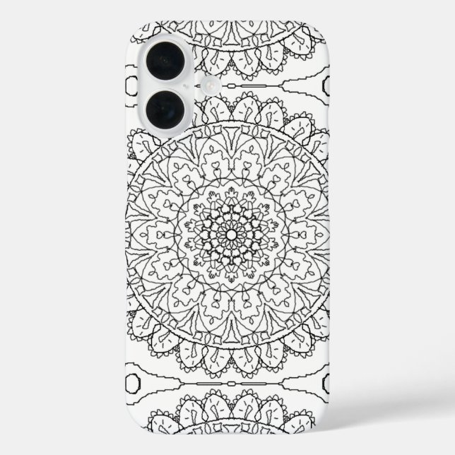 Coques Case-Mate iPhone Noir et blanc immense Mandala Zen Bouddha Géométri (Verso)