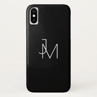Case-Mate iPhone Case Noir et blanc modernes de monogramme de