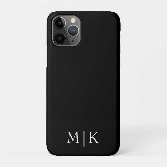 Coques Case-Mate iPhone Noir et blanc | Monogramme moderne (Dos)