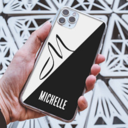 Case-Mate iPhone Case Noir et blanc scindé classique Script Monogramme