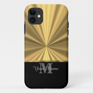 Case-Mate iPhone Case Noir et monogramme métallique d'or