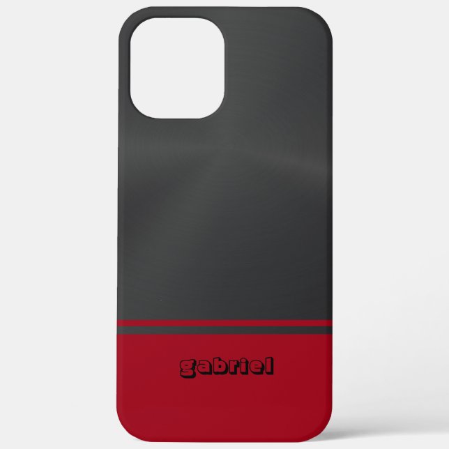 Coques Case-Mate iPhone Noir et rouge métallique brillant (Verso)
