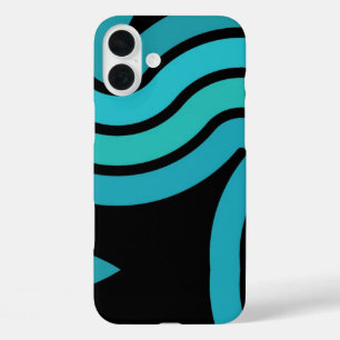 Coques iPhone 16 Plus Noir et Turquois