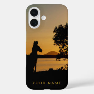 Coques iPhone 16 Noir & Gold Sunset Silhouette Kangaroo Australie