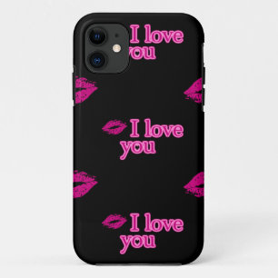 Coque iPhone 11 noir je t'aime